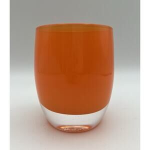 Glassybaby Orange TANGERINE Pre-Triskelion Votive Candle Holder with Sticker